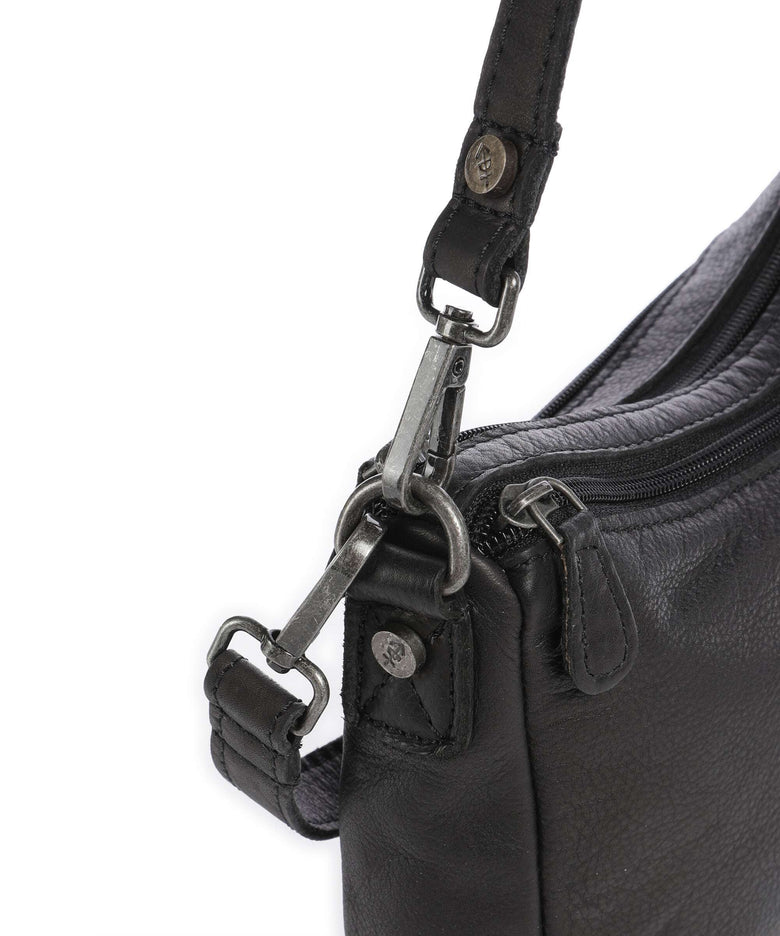The Chesterfield Brand Washed Waxed Cow Irving Shoulder bag black