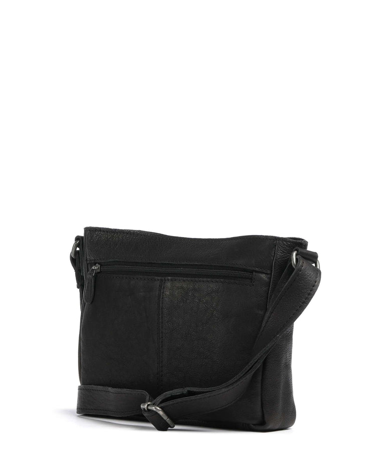 The Chesterfield Brand Washed Waxed Cow Aston Crossbody bag black