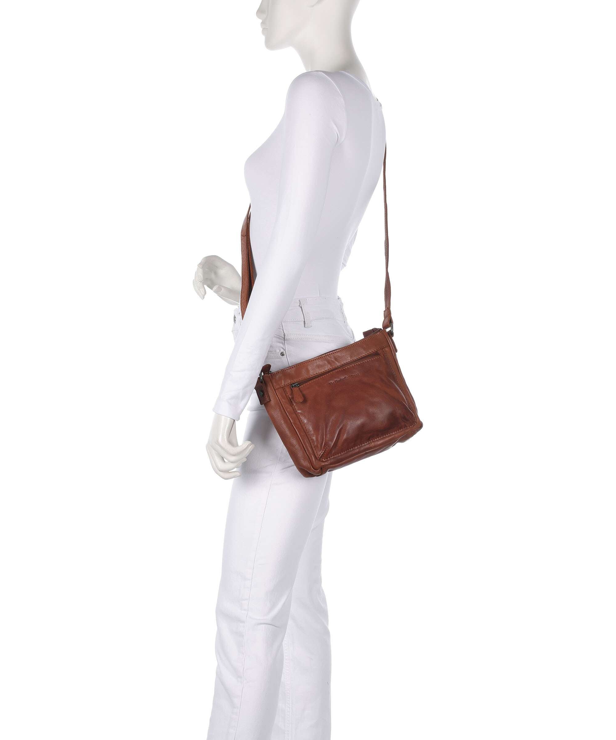 The Chesterfield Brand Washed Waxed Cow Aston Crossbody bag cognac
