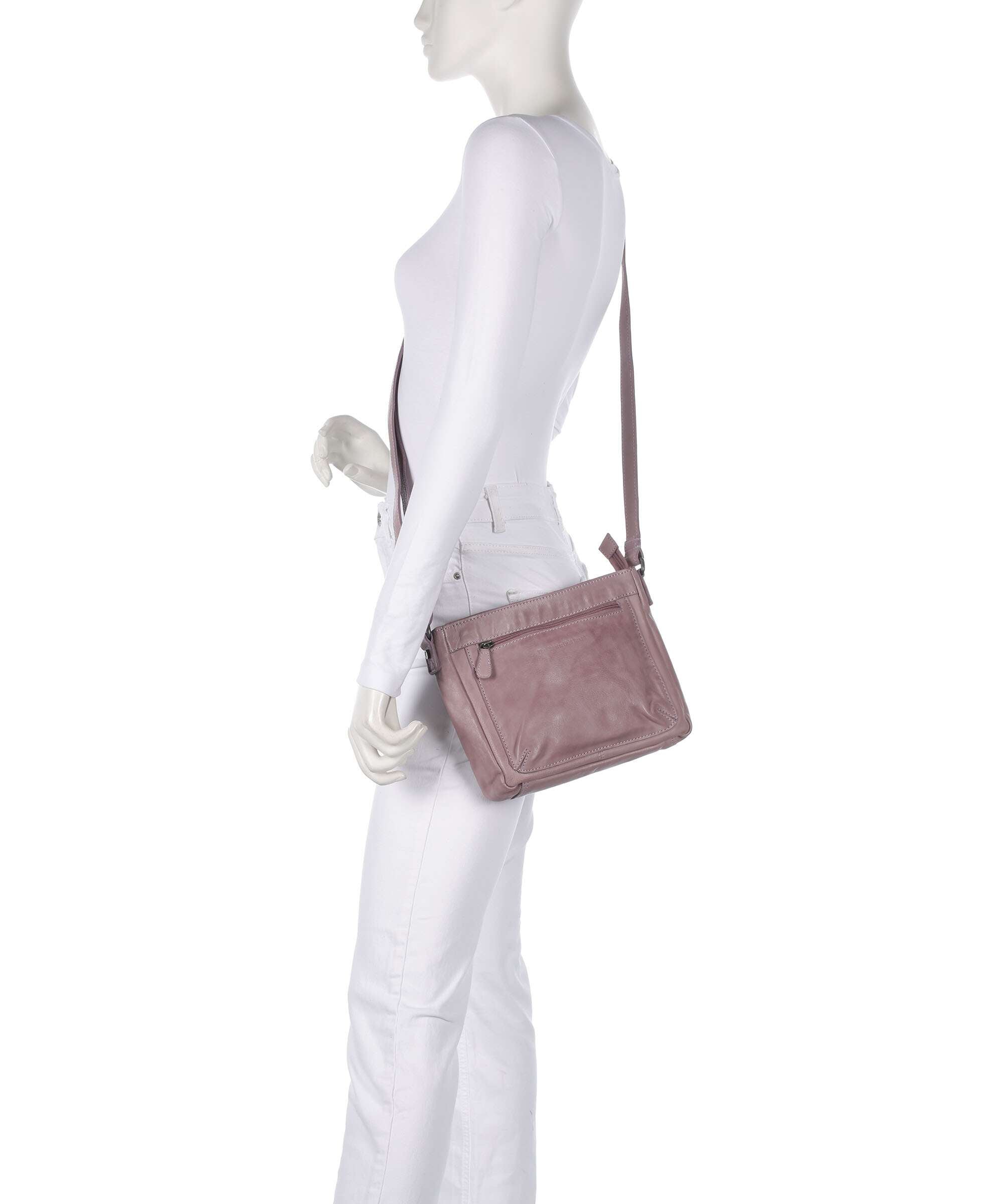 The Chesterfield Brand Washed Waxed Cow Aston Crossbody bag lavender lila