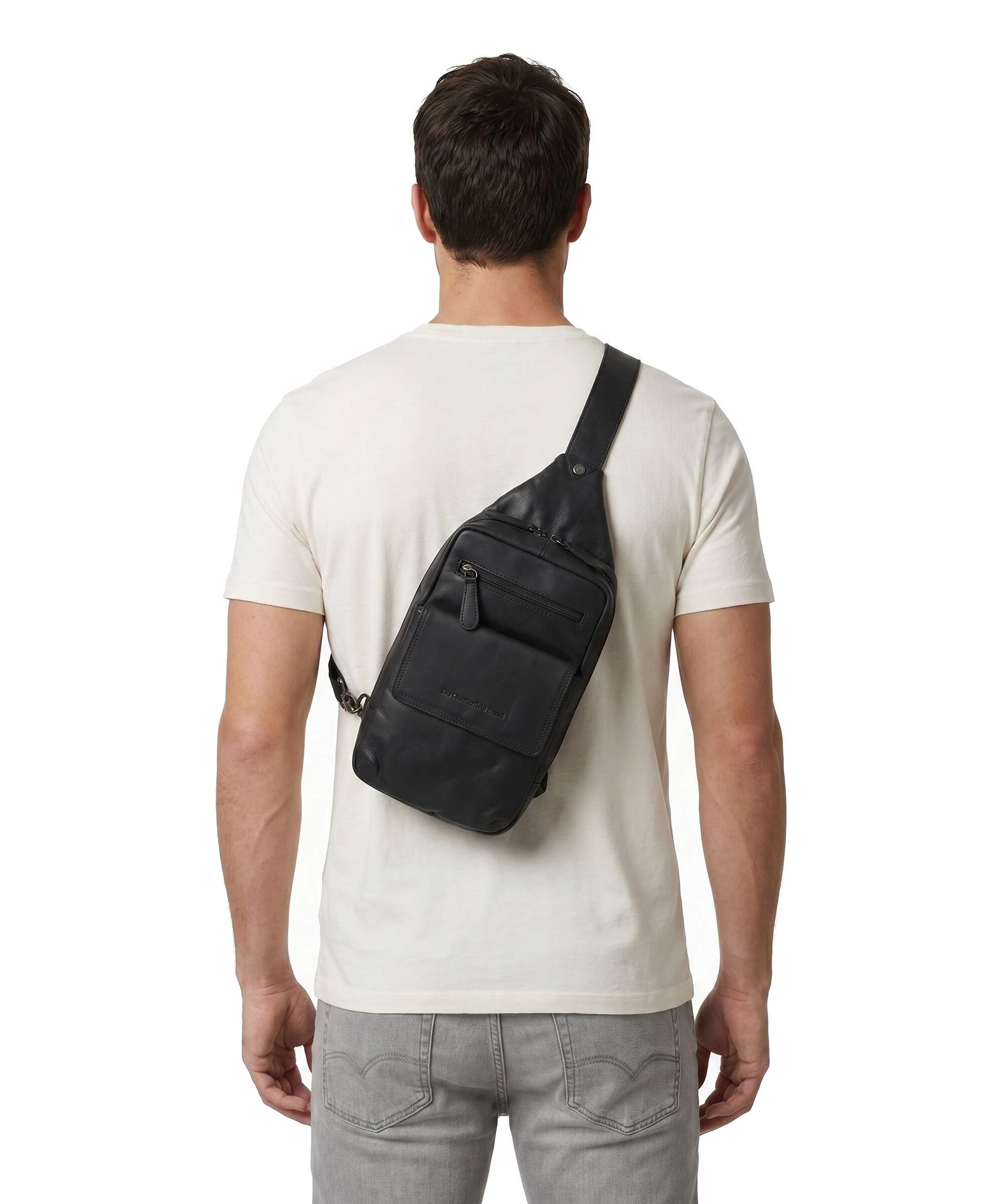 The Chesterfield Brand Wax Pull Up Cow Turelle Sling bag black
