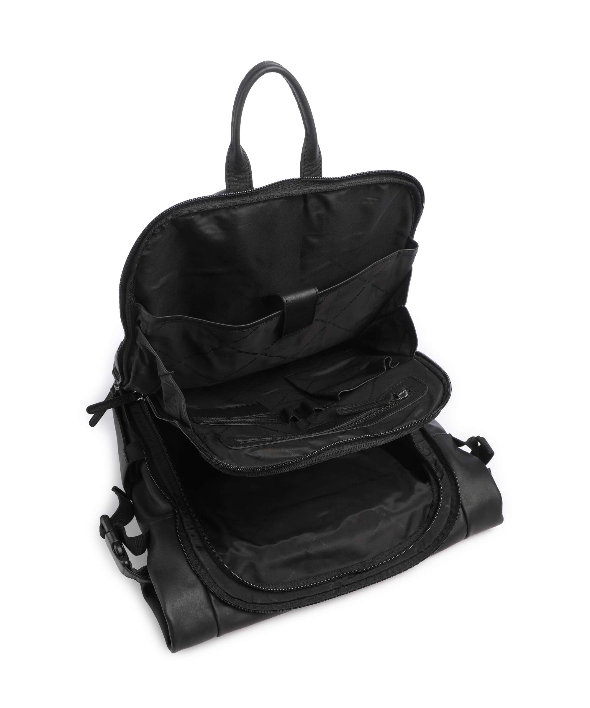 The Chesterfield Brand Wax Pull Up Cow Remo Rolltop backpack black