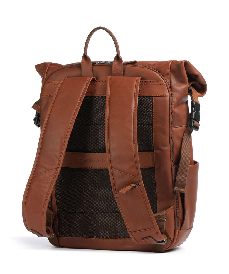 The Chesterfield Brand Wax Pull Up Cow Remo Rolltop backpack cognac