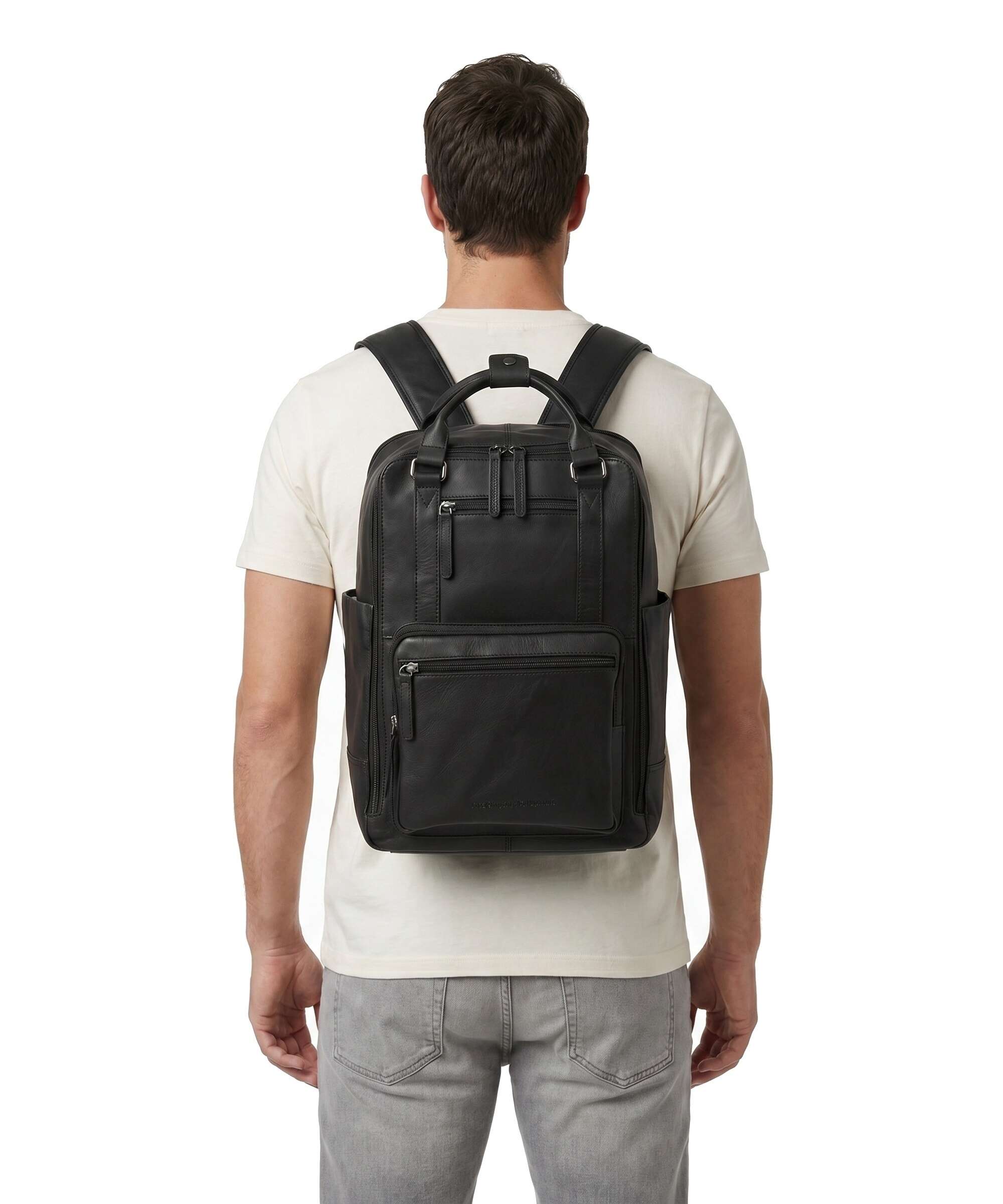 The Chesterfield Brand Wax Pull Up Cow Calden Backpack black