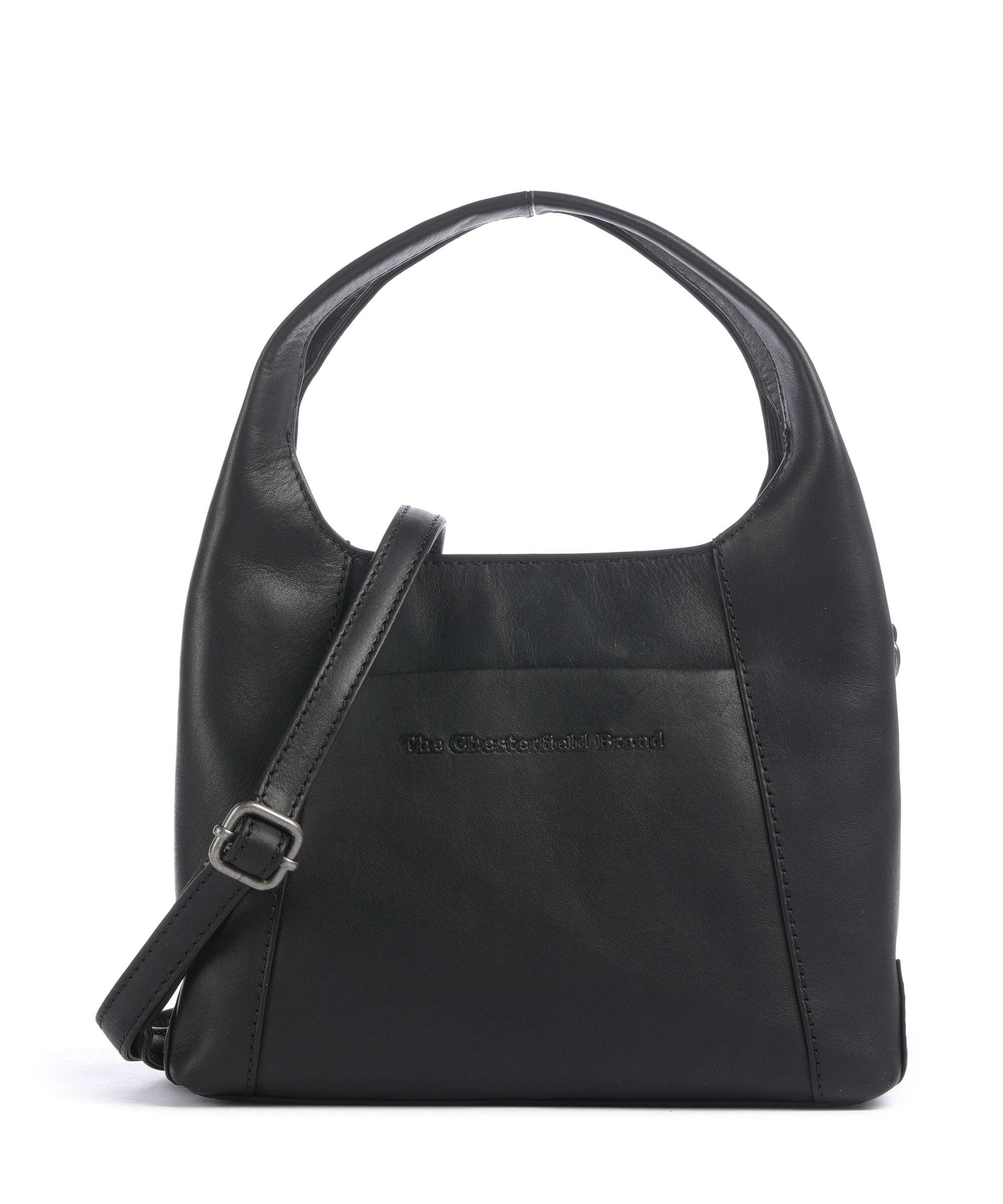 The Chesterfield Brand Wax Pull Up Cow Lunera Handbag black