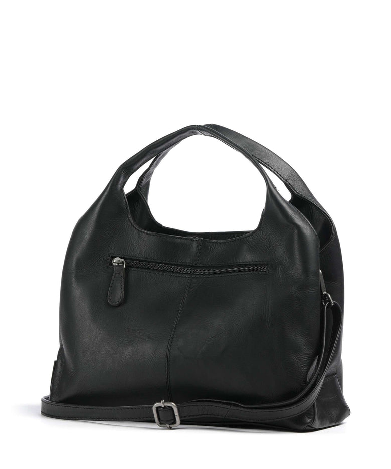 The Chesterfield Brand Wax Pull Up Cow Salina Handbag black