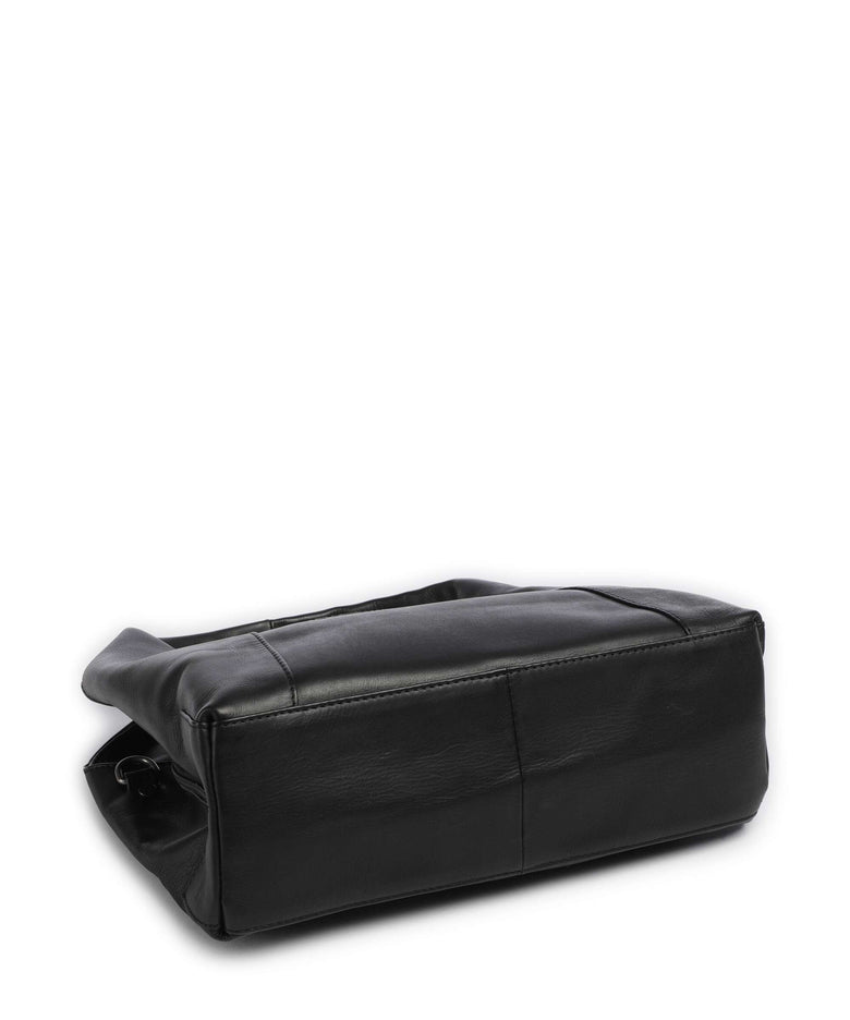 The Chesterfield Brand Wax Pull Up Cow Salina Handbag black