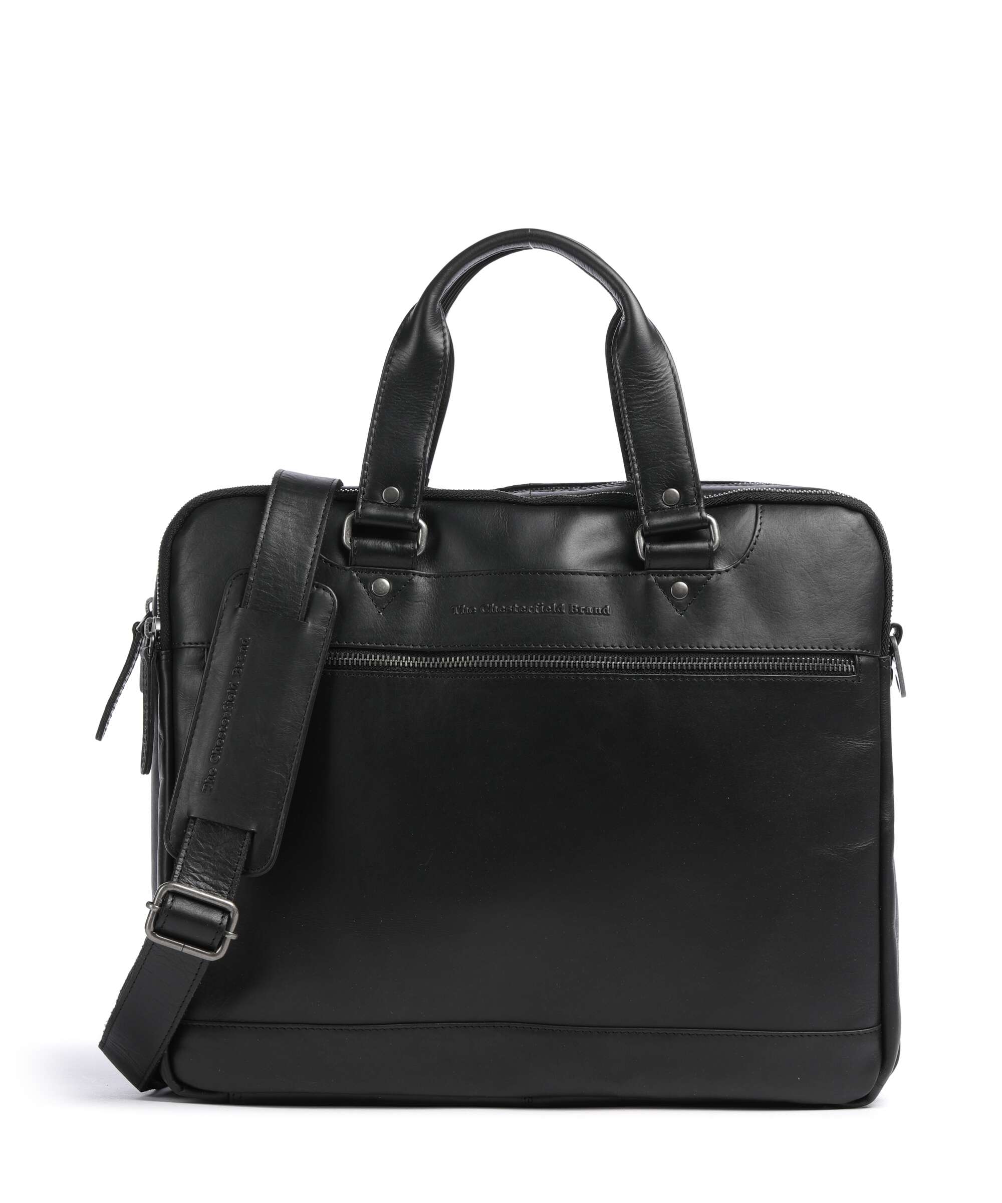 The Chesterfield Brand Wax Pull Up Cow Montara Laptop bag black