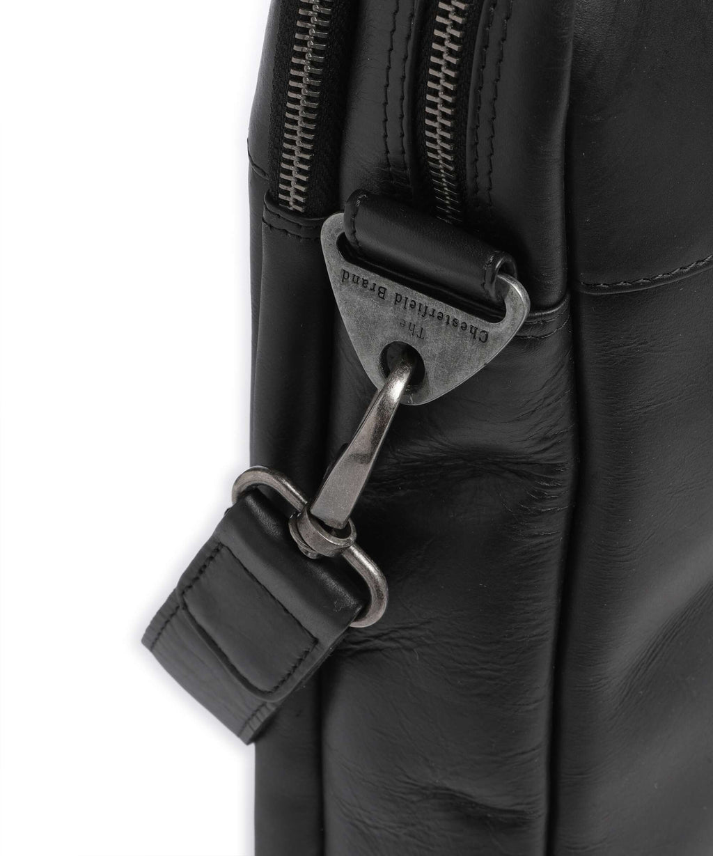 The Chesterfield Brand Wax Pull Up Cow Montara Laptop bag black