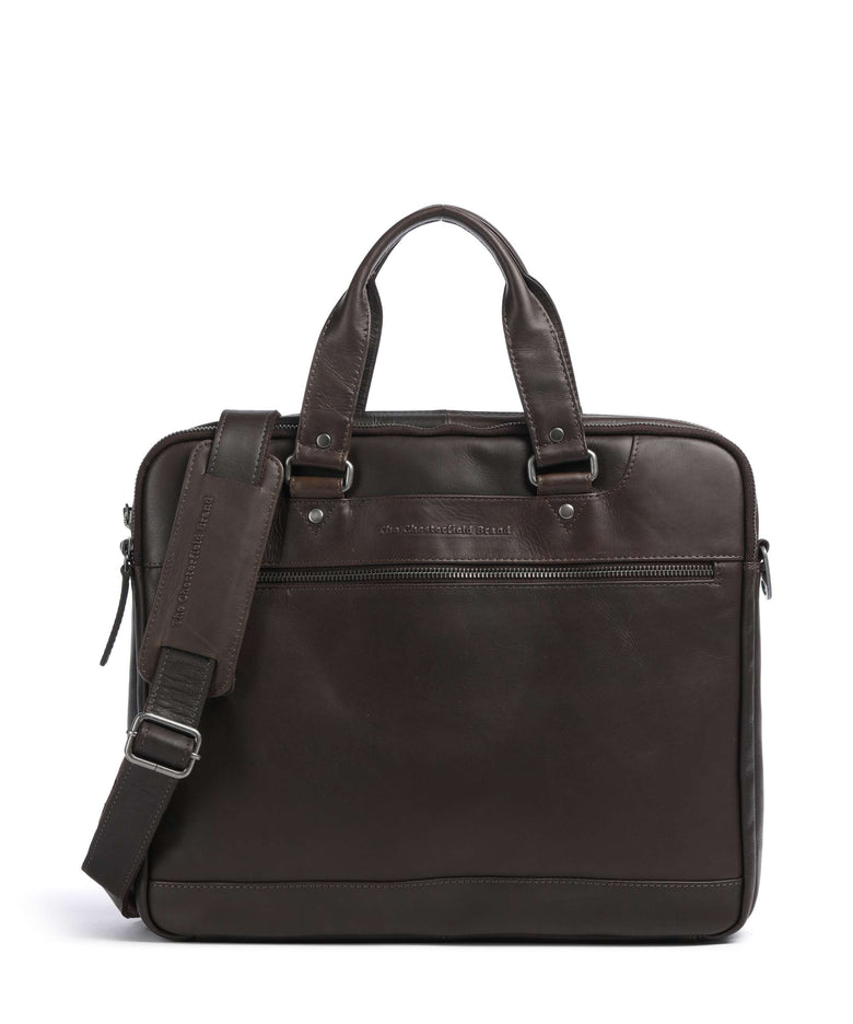 The Chesterfield Brand Wax Pull Up Cow Montara Laptop bag brown