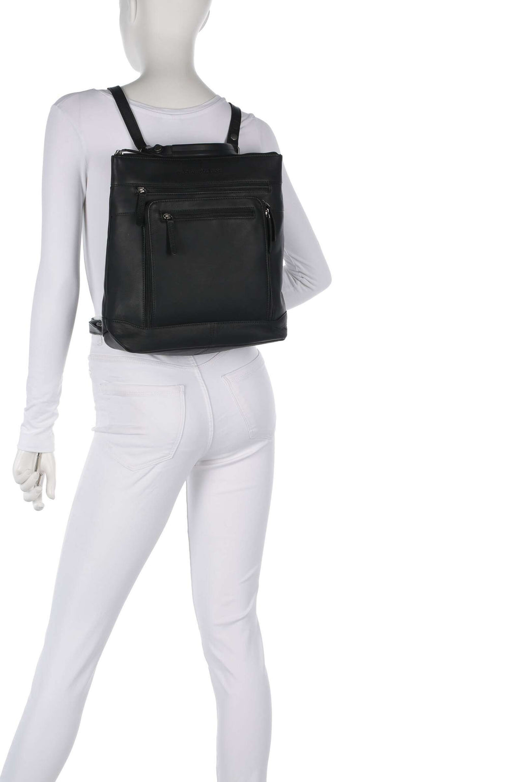The Chesterfield Brand Wax Pull Up Cow Caldero Backpack black