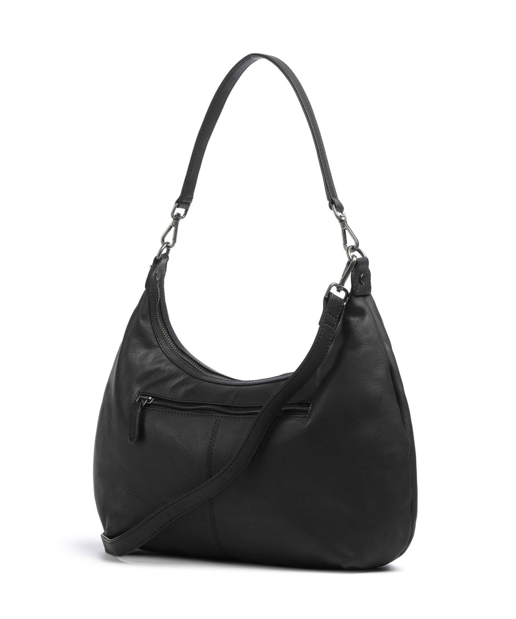 The Chesterfield Brand Wax Pull Up Cow Fierra Hobo bag black