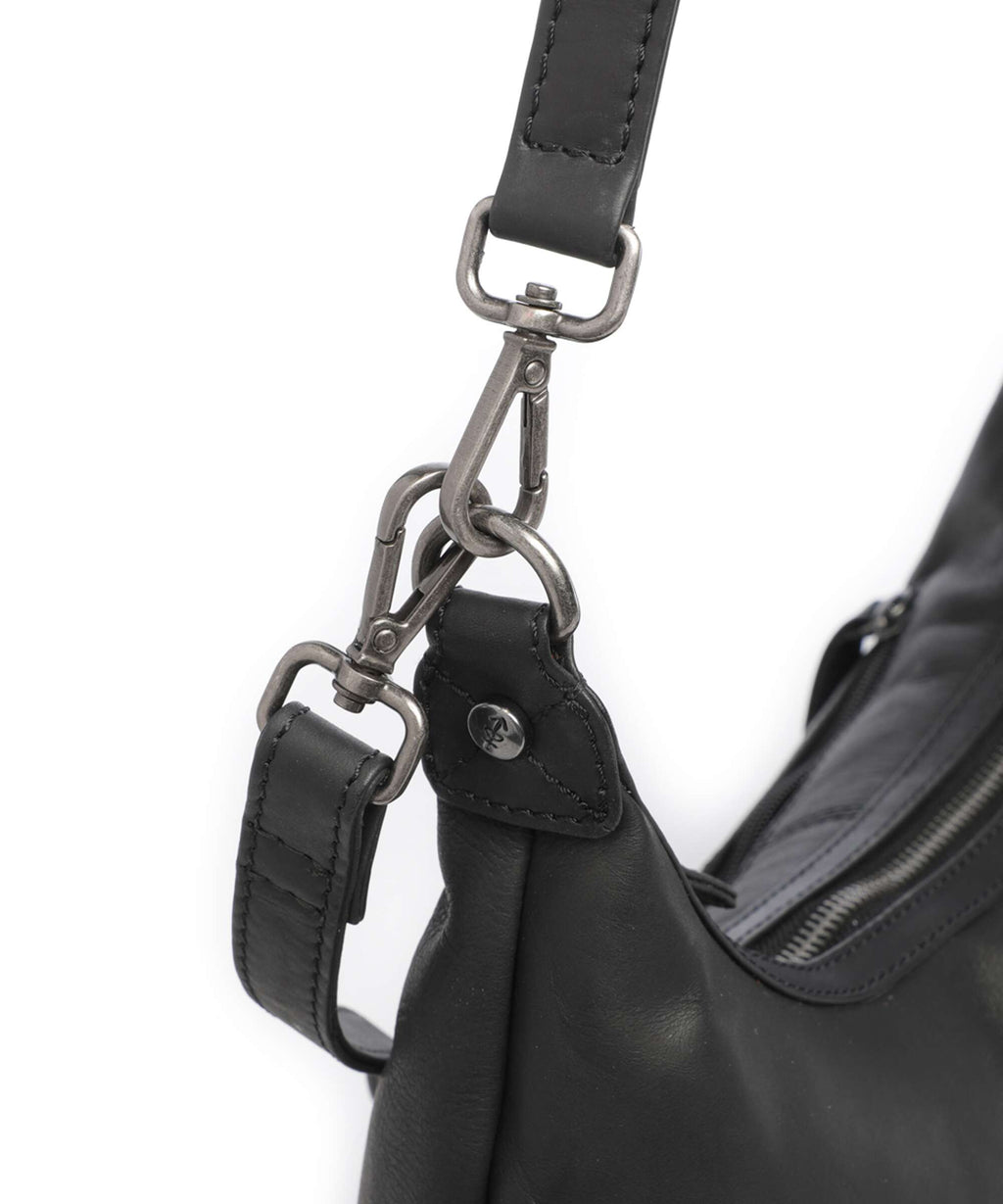 The Chesterfield Brand Wax Pull Up Cow Fierra Hobo bag black