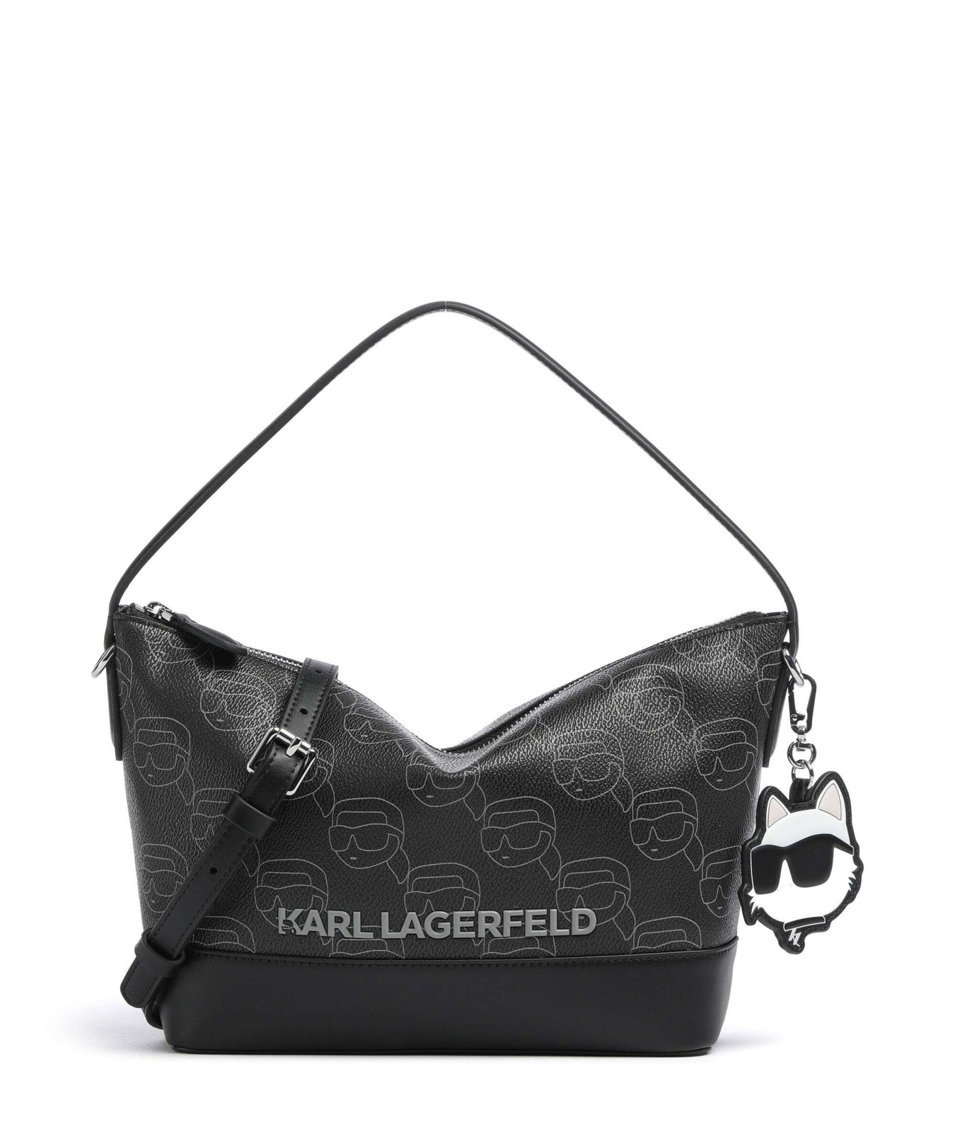 Karl Lagerfeld K/Ikonik Mono Hobo bag black