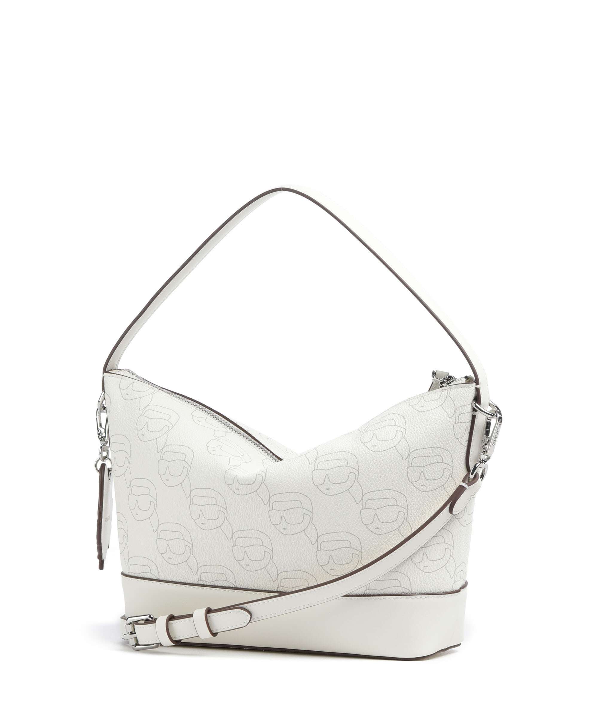 Karl Lagerfeld K/Ikonik Mono Hobo bag offwhite