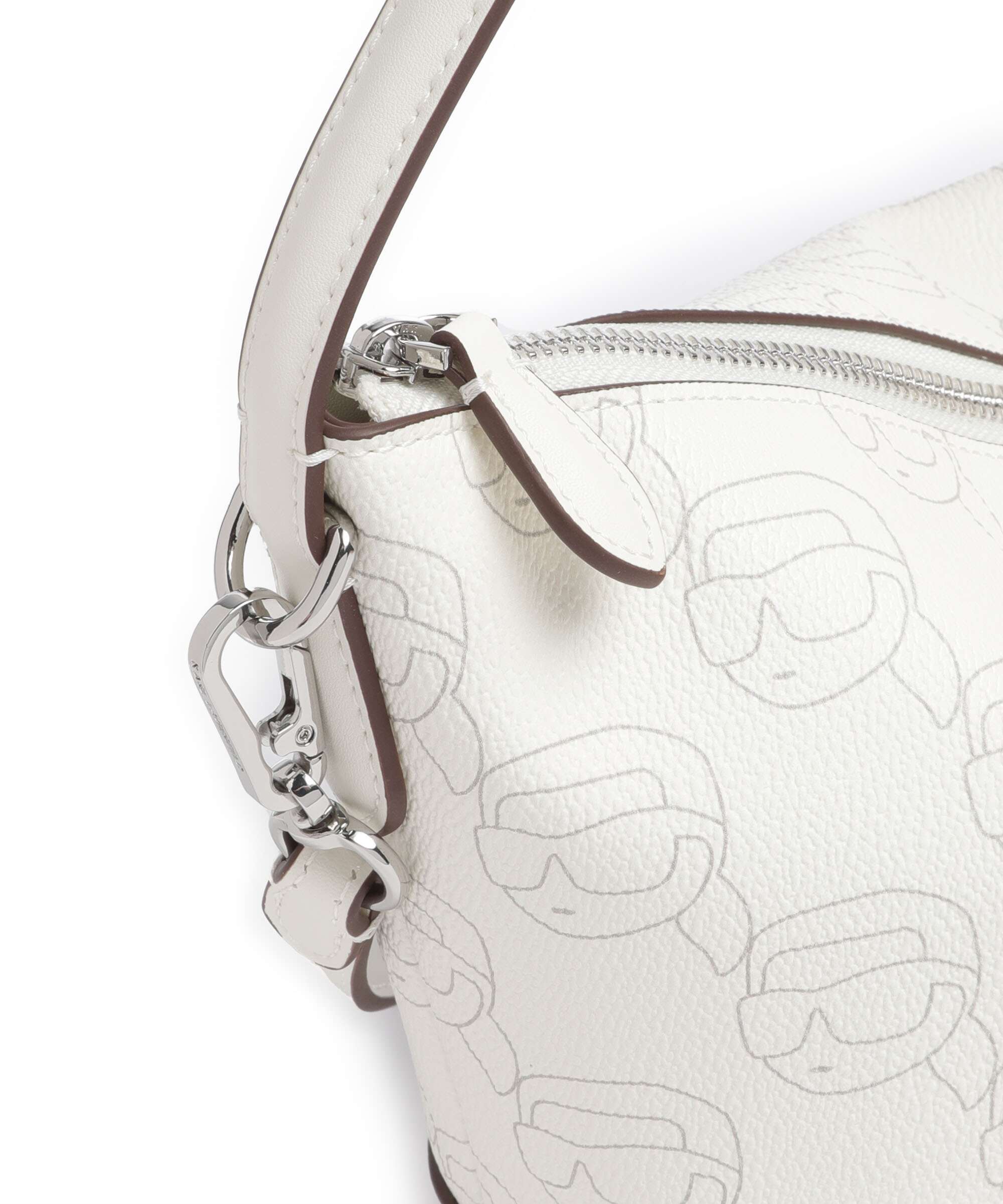 Karl Lagerfeld K/Ikonik Mono Hobo bag offwhite