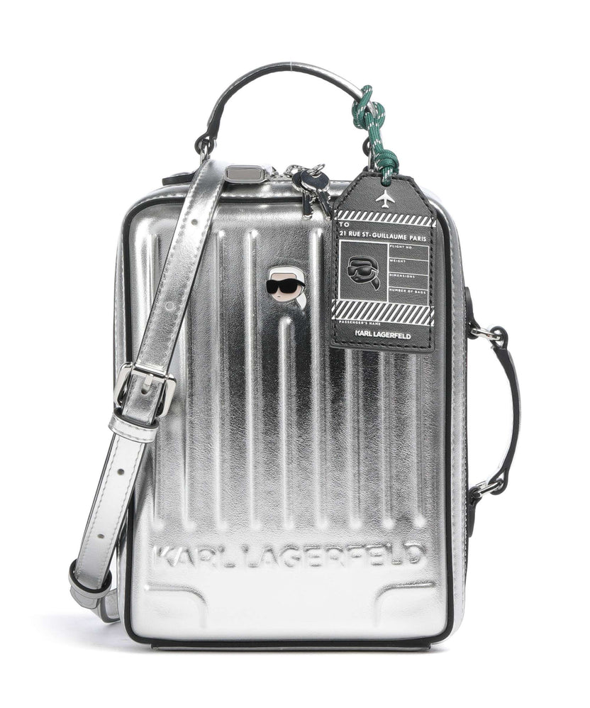 Karl Lagerfeld Ikon Suitcase Crossbody bag silver