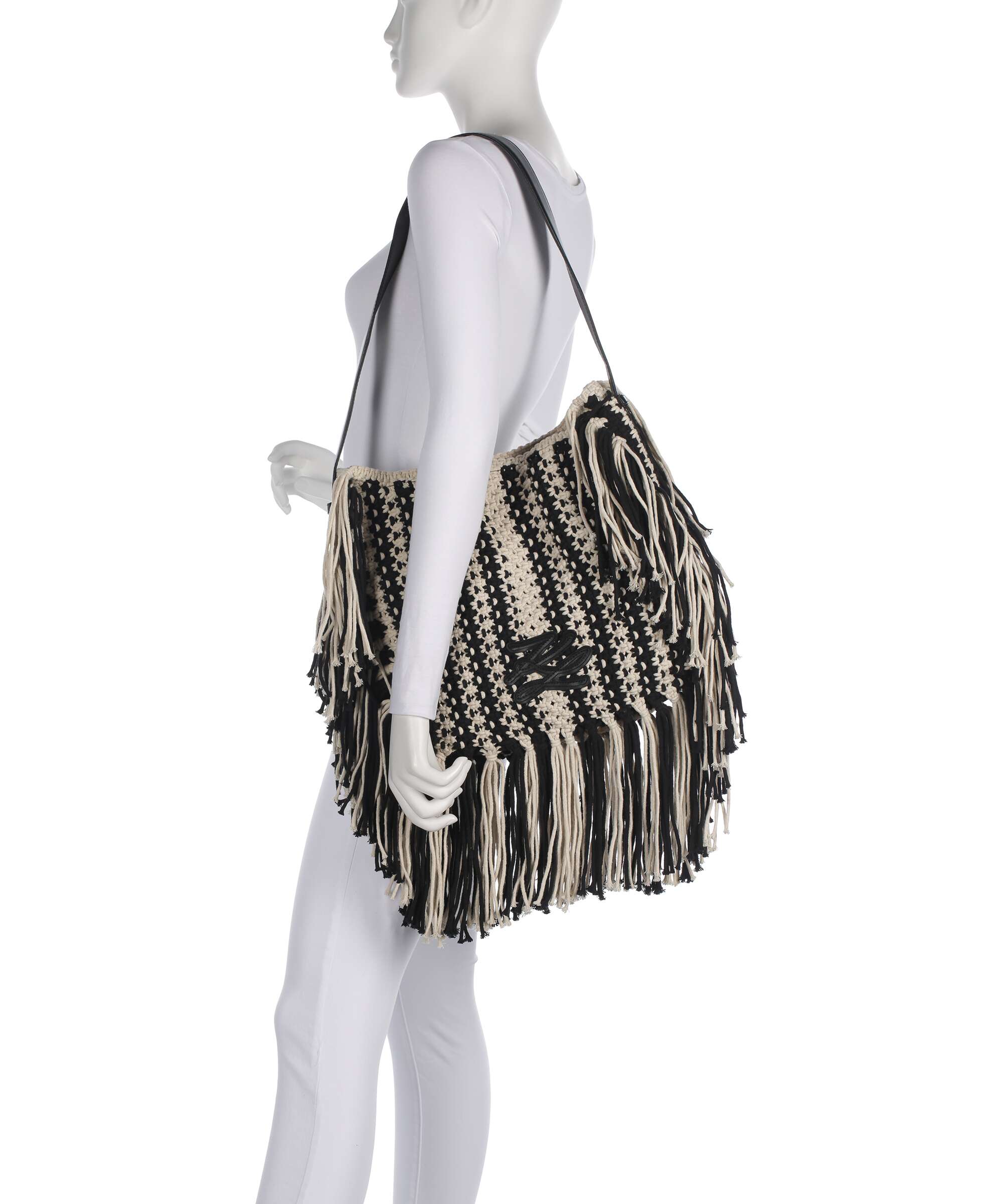Karl Lagerfeld K/Autograph Hobo bag black/white