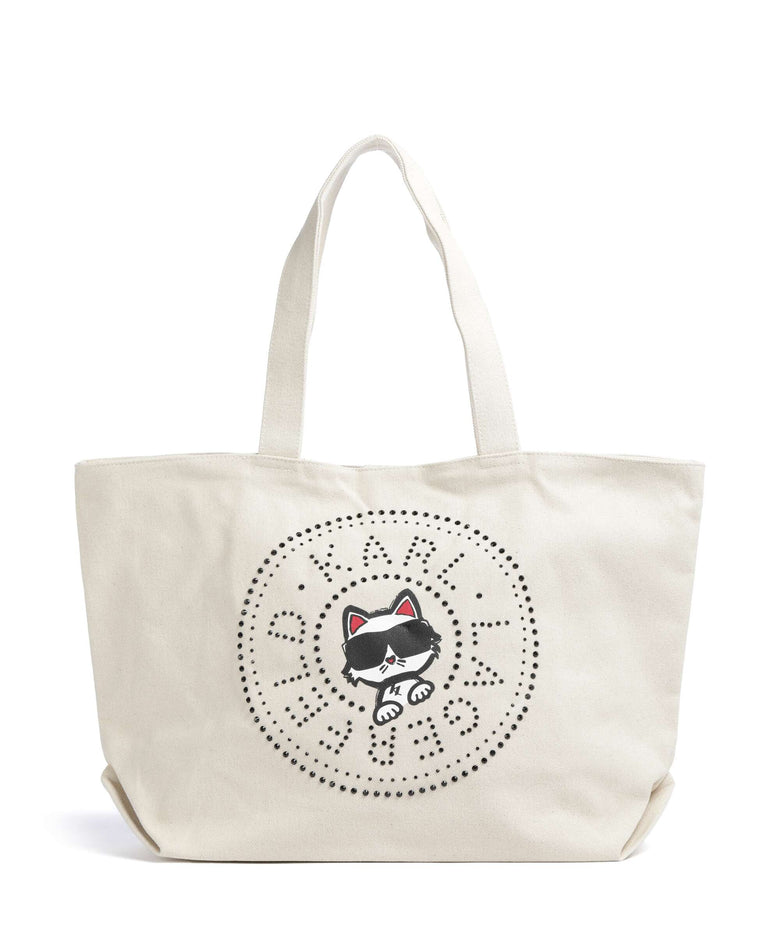 Karl Lagerfeld Ikon Circle Choupette Tote bag off white