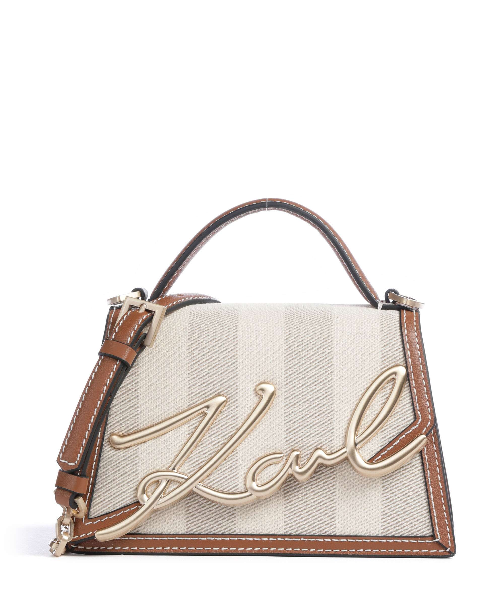Karl Lagerfeld K/Signature 2.0 Small Crossbody bag natural canvas/tan