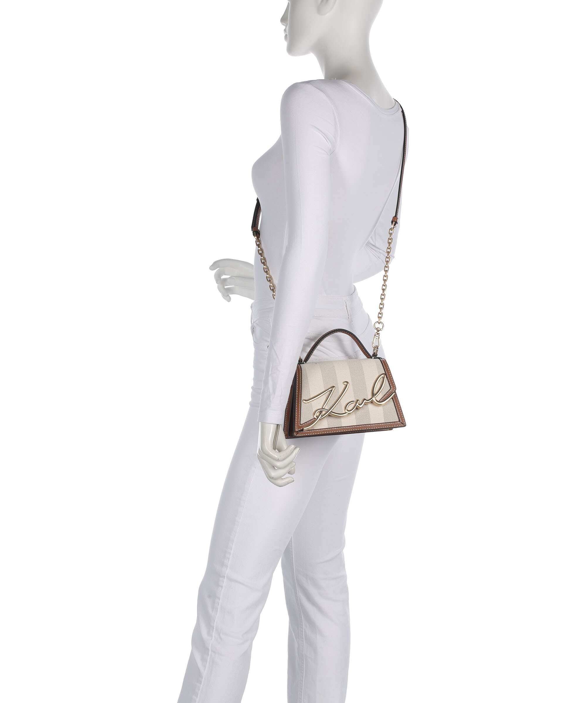 Karl Lagerfeld K/Signature 2.0 Small Crossbody bag natural canvas/tan