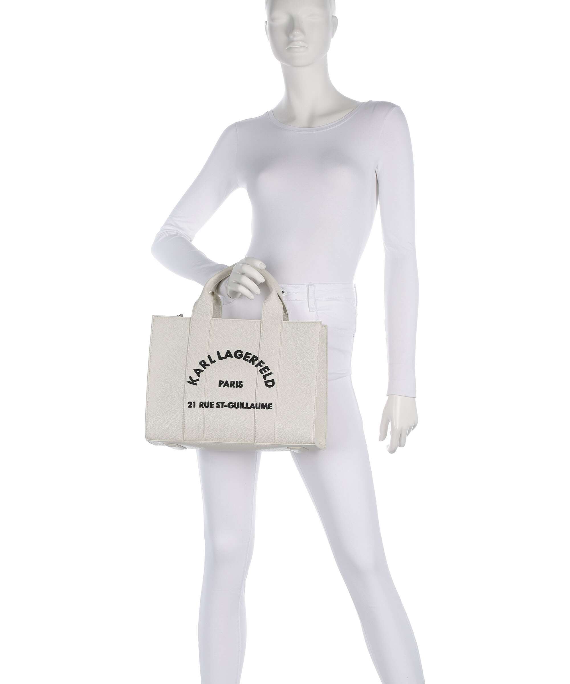 Karl Lagerfeld K/Rue St Guillaume Medium Handbag off white