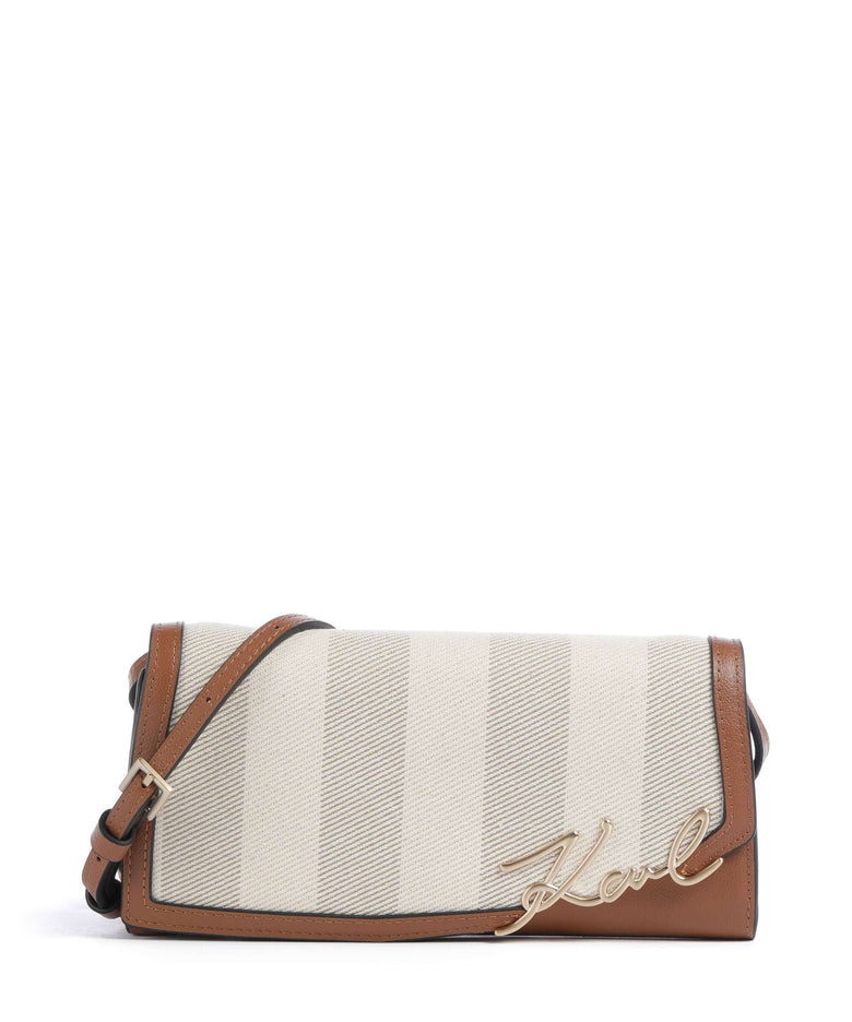 Karl Lagerfeld K/Signature Mini Crossbody bag natural canvas/tan