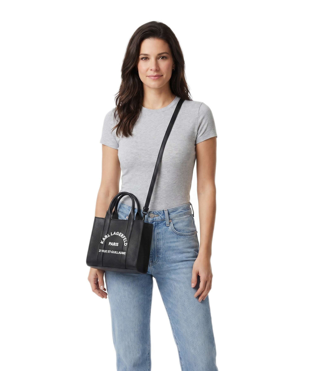 Karl Lagerfeld K/Rue St Guillaume Mini Handbag white/black