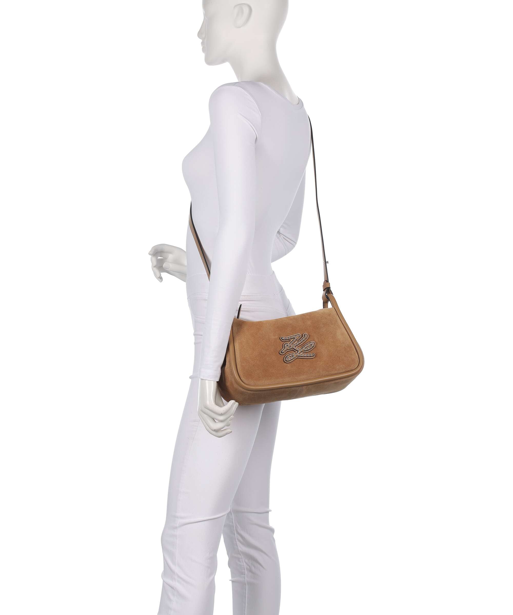 Karl Lagerfeld K/Autograph Patch Shoulder bag caramel